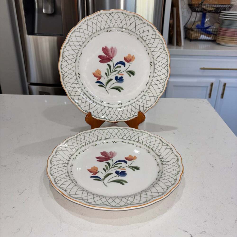 Set of 2 Vintage Nikko Hampton Provincial Designs Dinner Plates